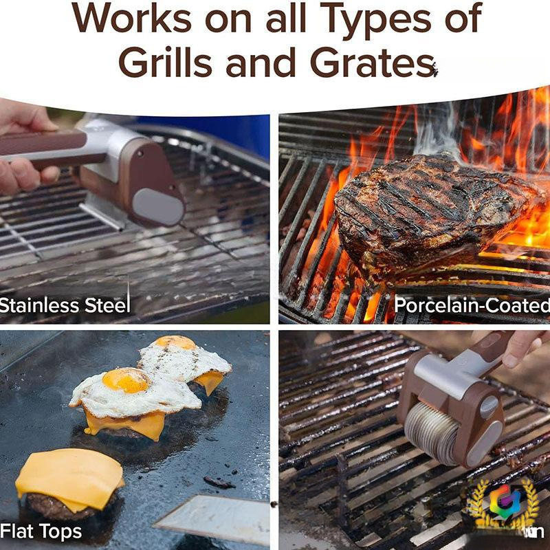 Cross-Border New Product Barbecue Cleaning Brush Bristle-Free Spinning Grill Brush Brushless Rotation