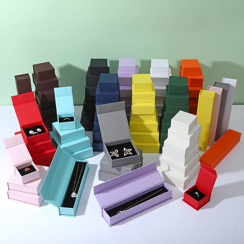 Wholesale Magnetic Flip-Top Jewelry Packaging Box, Earring Jewelry Box, Ring Bracelet Earring Decorative Paper Box, Gift Box