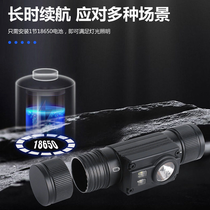 New aluminum alloy strong light headlight outdoor camping head-mounted flashlight USB rechargeable night fishing lamp work light