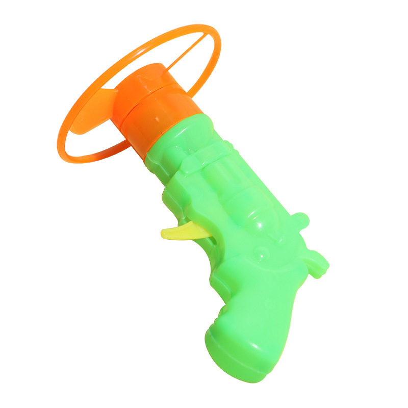 Torsion Gyro Creative Children Pistol Gyro Launching Rotating Small Gyro Rotating UFO Gyro Children's Toys