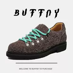 2025 Autumn British Style Casual Round-Toe Suede Derby Shoes Thick-Soled Height-Increasing Casual Shoes Derby Shoes Suede Leather