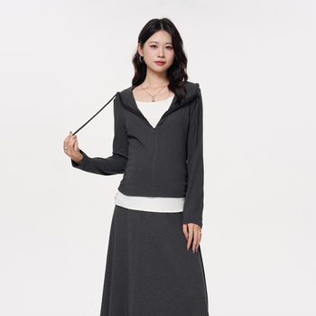 Masanon Maternity Wear Autumn Suit 2025 New Fake Two-Piece Casual Hooded Top Pregnancy Skirt Early Autumn