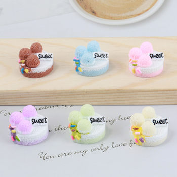 Resin miniature cream balls cake diy cream glue phone case refrigerator sticker children stationery box hairpin decoration