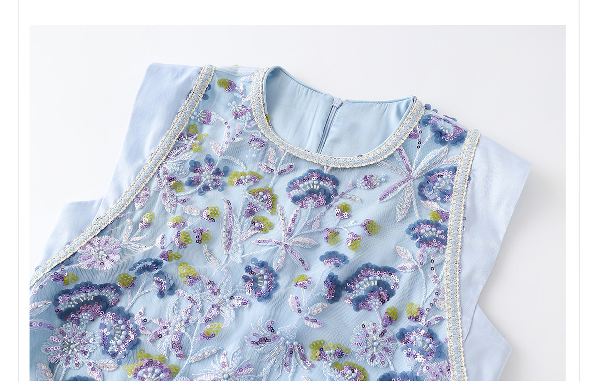 Đầm maxi nữ thêu đính cườm tay phồng dáng suông — Cloud Water Blue (Giao hàng ngay hôm nay), Cloud Water Blue (Giao hàng trong 7 ngày), Jasper Green (phát hành cùng ngày), Jasper xanh (giao hàng trong 7 ngày)