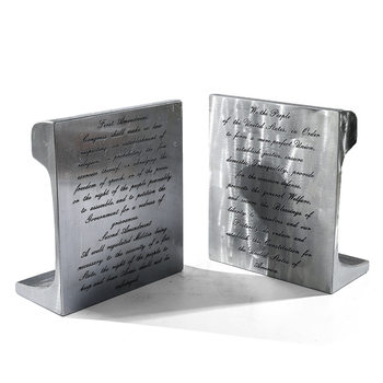 Cross-Border Exclusive Creative Railway Track Bookend American Constitution Amendment Engraved Bookend Engineer Desktop Decoration