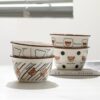 Cute Nixiong Ceramic Dinner Bowl Household Rice Small Bowl Children's Tableware One-person Diet Bowl suit