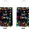 LET'S Theme Luminous Paper Bag Cross-border E-commerce Amazon Birthday Party Fluorescent Kraft Paper Bag Candy Bag