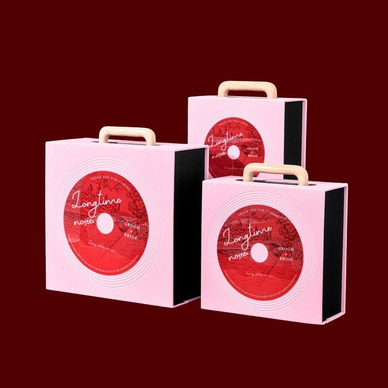 Love Echo Gift Box Bridesmaid Suitcase Velvet Gift Box Wedding Candy Gift Box Large Capacity Record Gift Box