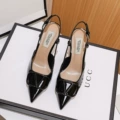 Black/patent leather 6cm stiletto heel