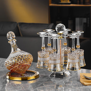 French Wine Glass Crystal Red Wine Glass Set Household Goblet European Luxury Gold Decanter Gold Cup