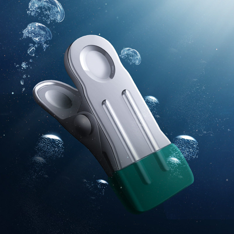 Household Balcony 10-Clip Clothes Hanger Stainless Steel Clothes Hanger Underwear Socks Curved Multi-Head Windproof Clip Kidsren's Clothes Drying Hanger