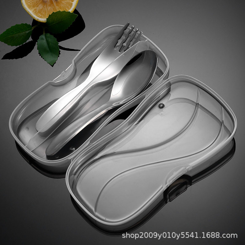 316 stainless steel Children's spoon Fork Dry rice spoon baby eating and drinking soup spoon colorful carved cartoon spoon dessert spoon