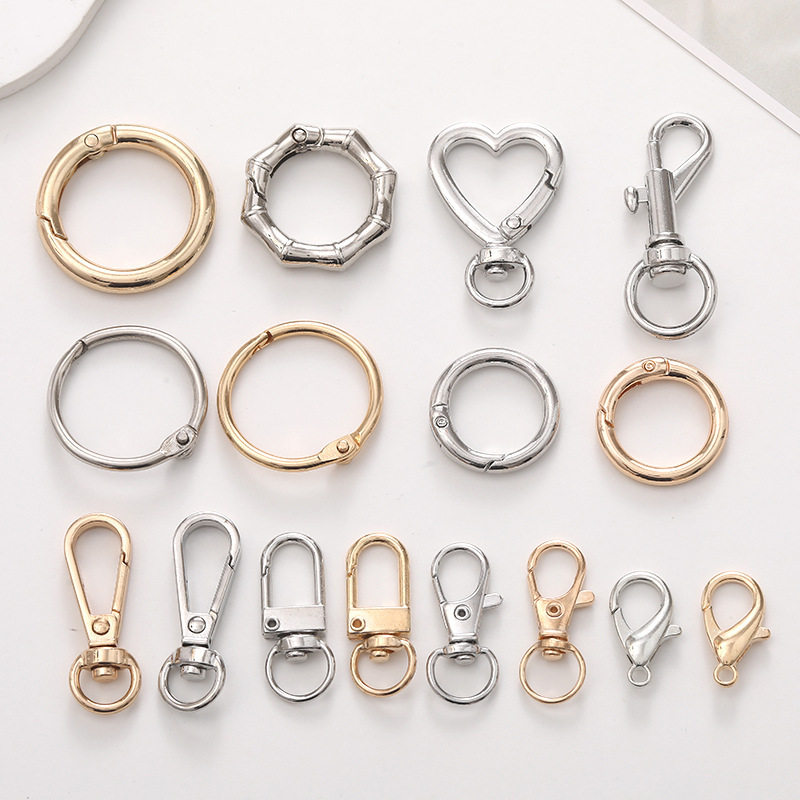 Zinc Alloy Spring Ring Lobster Clasp Door Buckle Keychain Version Buckle Accessories Clog Shoe Large Ring Material Heart Shape