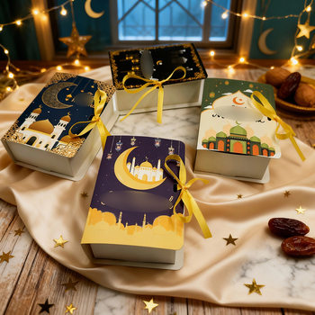 New Star and Moon Festival Castle Book Box Packaging Paper Box Party Candy Box Gift Box with Ribbon in Stock