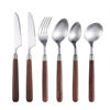 304 Stainless Steel Knife, Fork and Spoon Tableware Set Walnut Handle Household Western Tableware Steak Knife and Fork Dessert Spoon and Fork