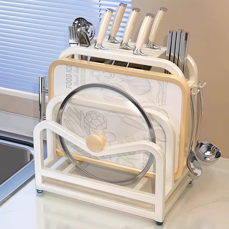 Kitchen Household Knife Rack Storage Rack 2025 New Stainless Steel Cutting Board Multifunctional Knife and Chopsticks Cage Integrated Storage Rack
