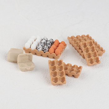 Cross-Border Miniature Scene Ornaments Resin Mini Egg Tray DIY Creative Crafts Ornaments Factory Direct Sales