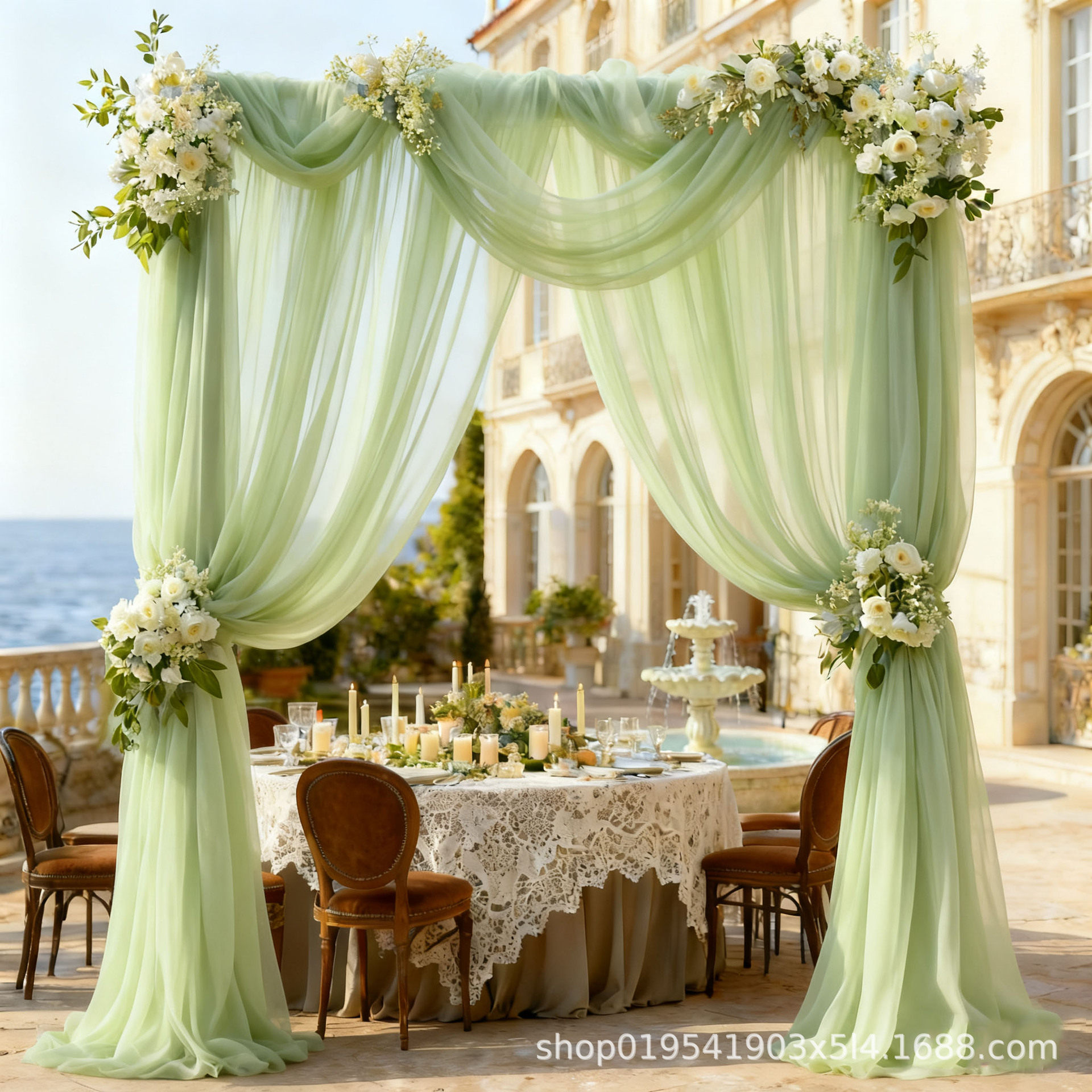 Hot Selling Gauze Outdoor Lawn Wedding Gauze Party Wedding Arch Curtain Ceiling Swiss Gauze Background Mesh