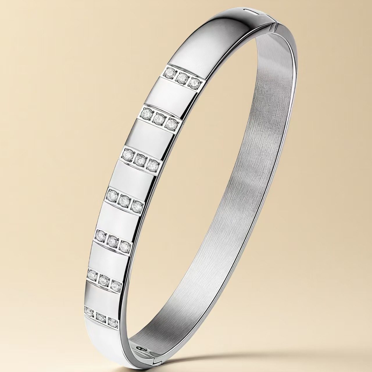 钛钢手镯女生高级感小众满天星不掉色镶钻精致排钻ins风满钻手环