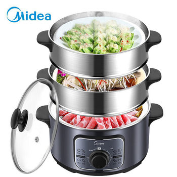 Midea electric steamer MZ-ZG26EASY401 household multifunctional large capacity stainless steel electric steamer electric cooker 10