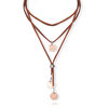 European and American New Bohemian Style Leather Necklace Round Brand Pendant Long Body Chain Multi-layer Brown Leather Neck Chain