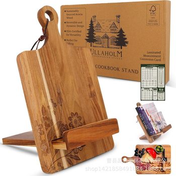 Wooden Recipe Rack Kitchen Cooking Menu Rack Removable Reading Rack Restaurant Menu Rack Solid Wood Student Reading Rack