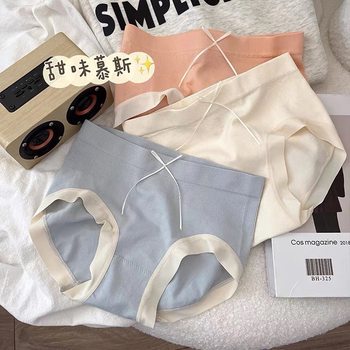 Japanese Sweet Clouds Belly Tinker Briefs Pure Cotton Crotch Seamless Skin-friendly Thin Breathable Japanese Women's Briefs