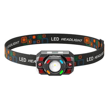 Wave Sensor Charged Display Headlight Telescopic Zoom Three-Color Light Source Head-Mounted Light Floodlight USB Rechargeable Lighting