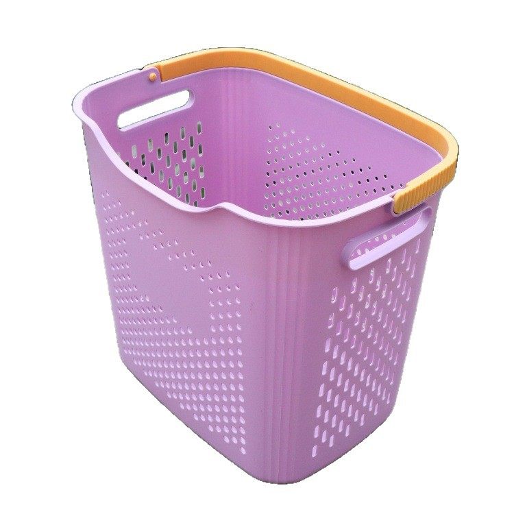 Thickened Plastic Portable Hollow Storage Basket, Large Capacity Dirty Clothes Storage Basket, Dirty Clothes Hamper, Dirty Clothes Basket Storage Bin
