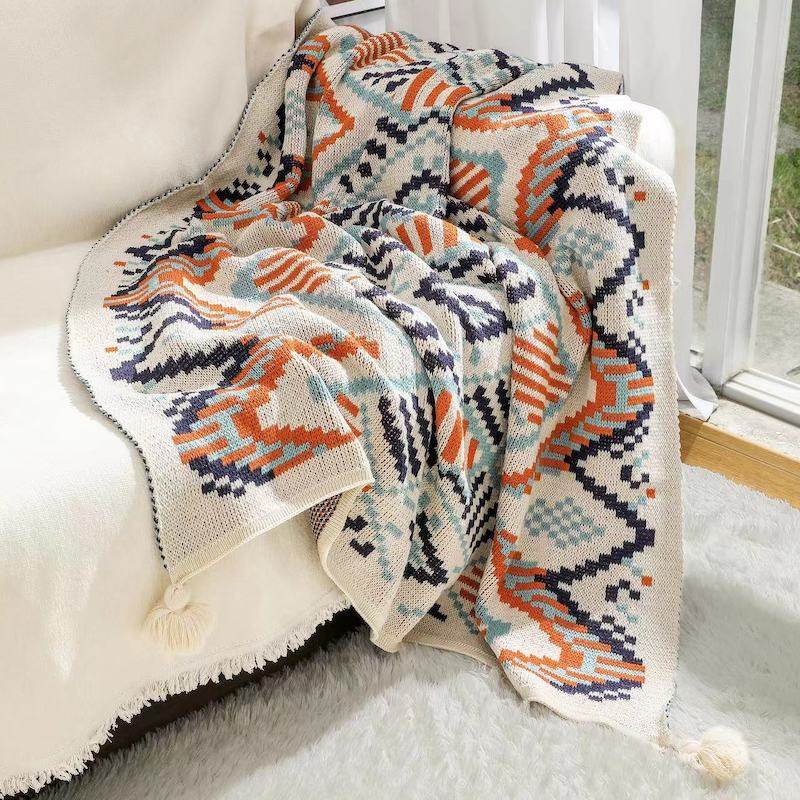 Navajo Sun Blanket Thickened Knitted Bohemian Office Nap Air Conditioning Blanket Sofa Blanket Baby Blanket