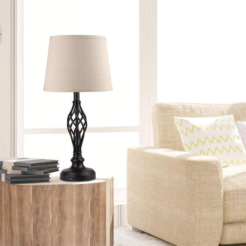 Cross-border USB Rechargeable Table Lamp for Bedroom American Country Retro Iron Nightlight for Hotel Room Bedside Lamp