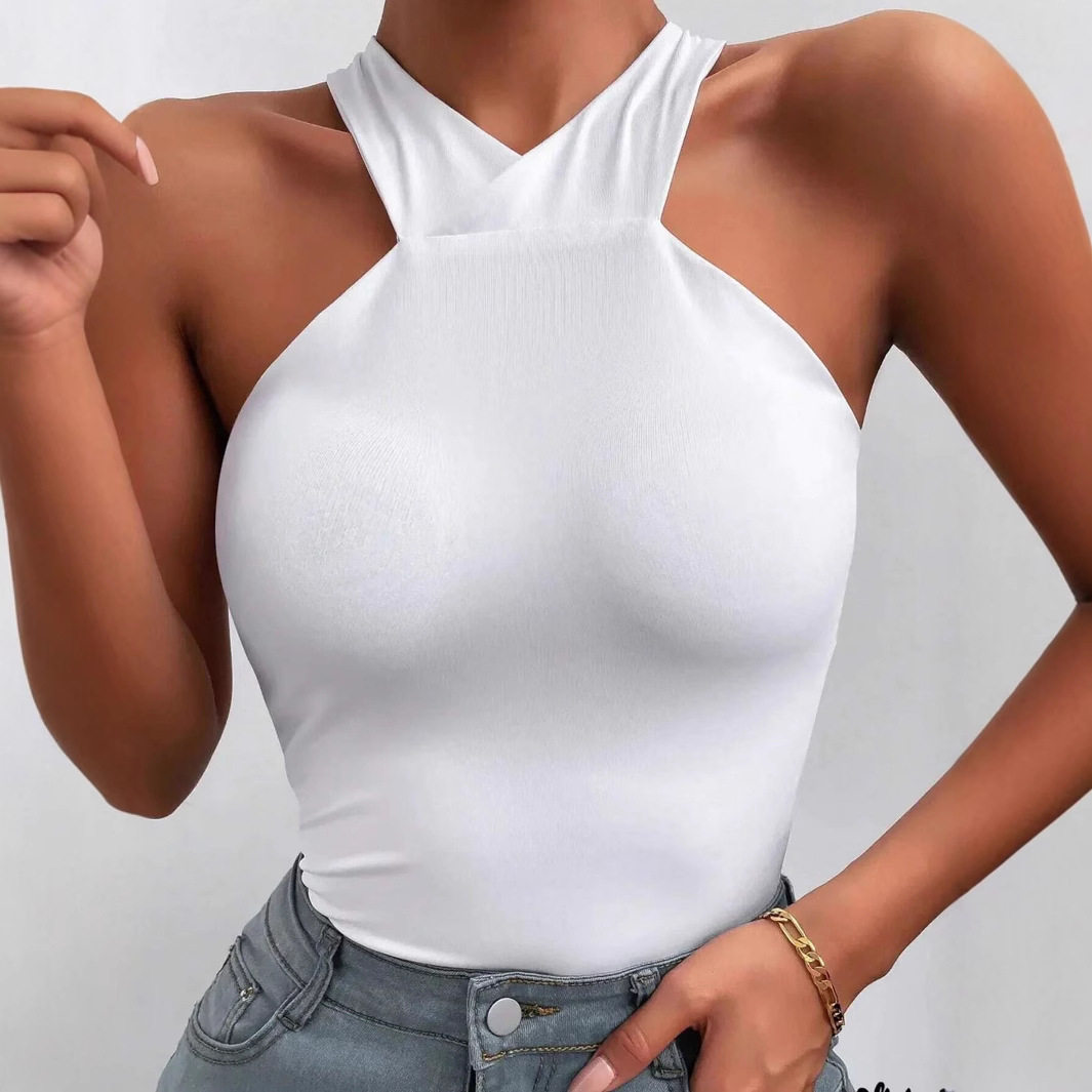 Cross Back Crop Top Minimalist Design Sexy Style Spring Summer Fashion Wholesale Available private label