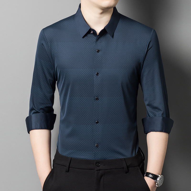 Áo Sơ Mi Nam Chất Liệu Lụa Tơ Tằm Dài Tay Hàng Mùa Xuân Thu Đông