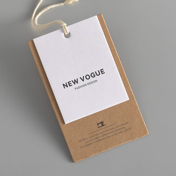 New Clothing Labels Customized Classic Simple Retro Style High-End Kraft Paper Clothing Brand Product Tags Customized Hang Tags