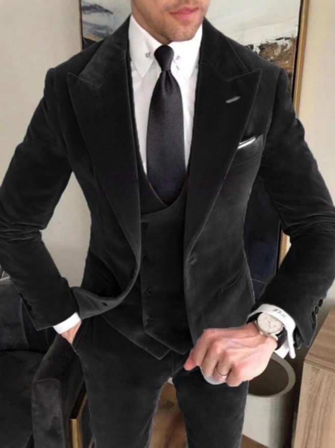 high-end sense handsome casual slim three-piece men's suit