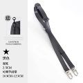2.5cm wide glossy black silver buckle