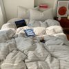 Spring and Autumn Striped Cotton Four-piece Set Yarn-dyed Jacquard Washed Cotton Quilt Cover Bed Sheet Dormitory Three-piece Bedding