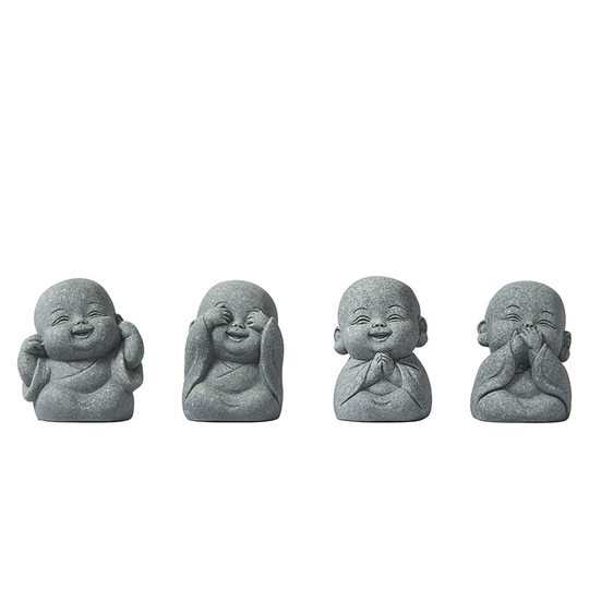 Creative Four Small Monk Home Decoration Desktop Tea Pet Decoration Micro Landscape Landscaping Crafts Gift