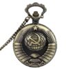 Foreign trade large room gold hammer sickle icon pocket watch bronze embossed earth five-pointed star wheat pocket watch wholesale