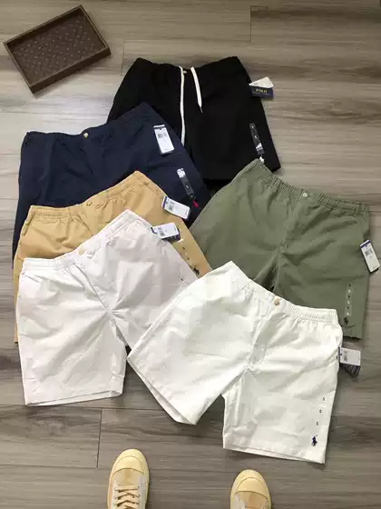 Foreign Trade American Old Money Style Rl High-Quality Ponyball Embroidered Multi-Pocket Shorts for Men and Women Casual Elastic Five-Point Pants