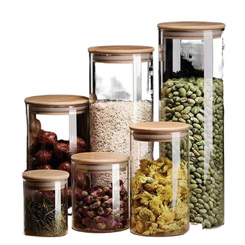 Glass Sealed Jar Food Grade Milk Powder Snack Cereal Tea Storage Transparent Kitchen Noodle Storage Jar