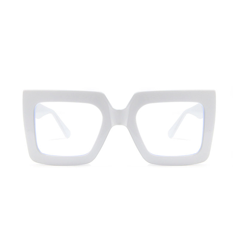 Rough Black Frame Square Anti-Blue Light Glasses Women's Ins Distinctive Thick Edge Glasses Frame Fashionable High-end Sense Fashion Flat Glasses