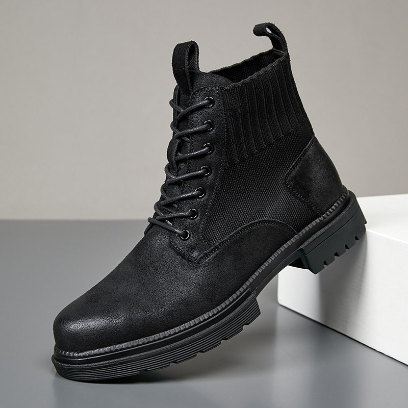 Giày Boot Martin Nam Cổ Cao Phong Cách Anh Quốc Đế Dày