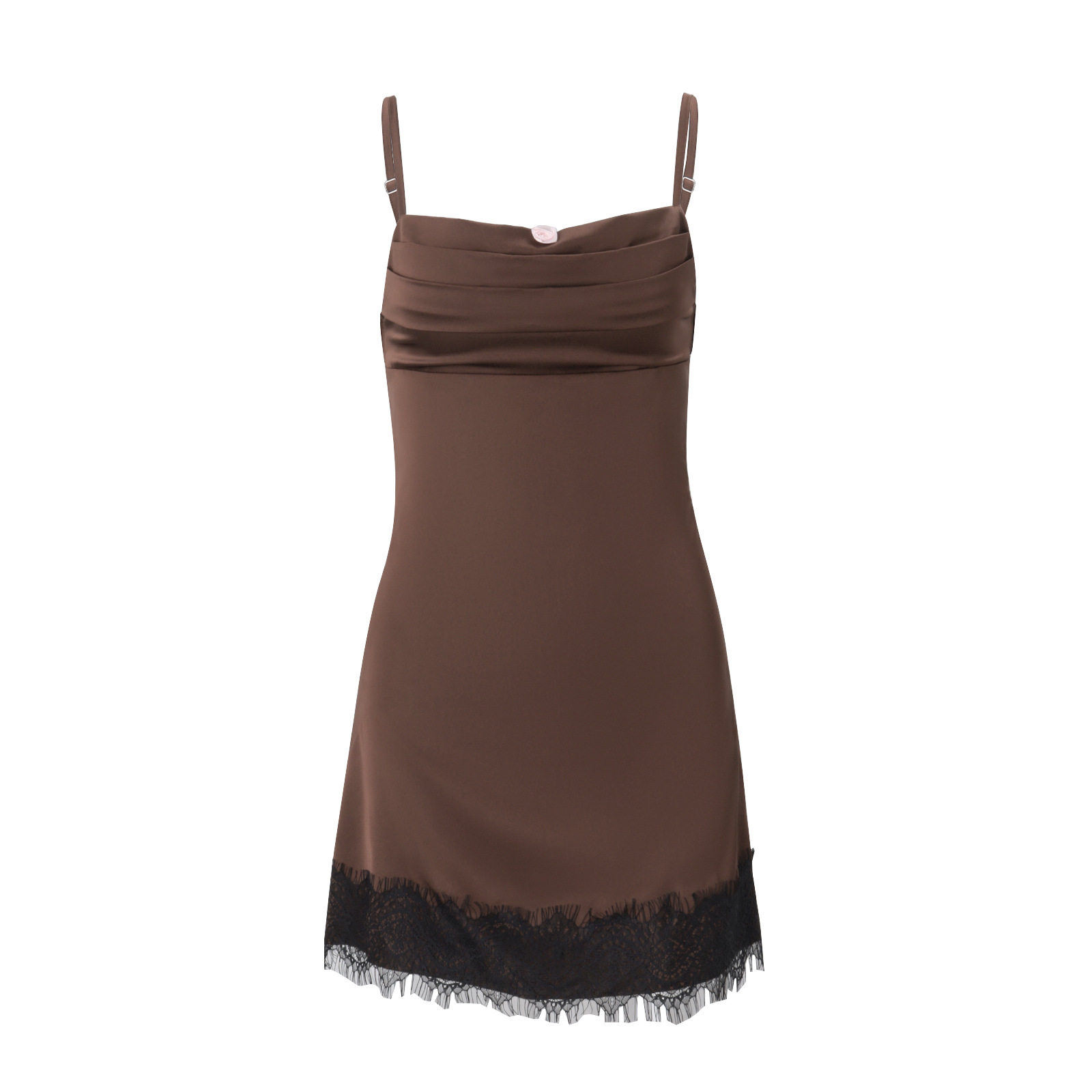 Summer Satin Lace Trim Cami Dress Sexy Backless Design Elegant Evening Wear Wholesale Available