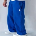 Royal blue white label embroidery