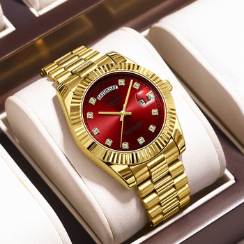 NIBOSI brand Diamond-embedded fashion Men's Watch sun pattern dial solid steel belt quartz watch factory wholesale