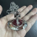 Large silver red ball