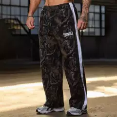 Cross-Border American-Style Trendy Sports Pants, Wide-Leg Straight Casual Versatile Pants, Loose Fitness Printed Camouflage Running Pants