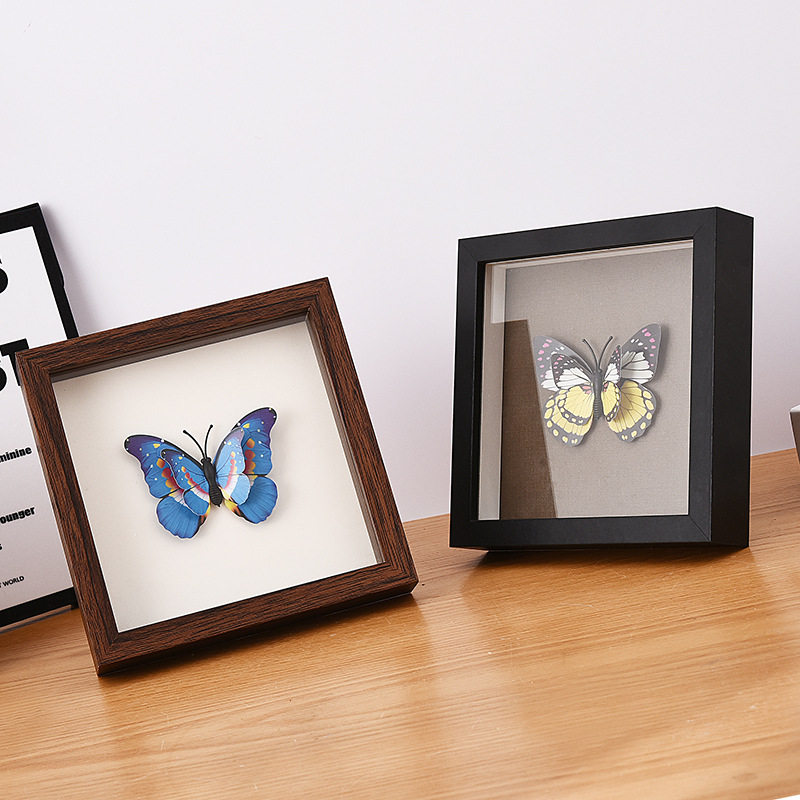 hollow three-dimensional glass photo frame diy butterfly specimen frame dried flower photo frame setting table photo frame hollow specimen frame customization
