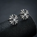 White diamond cross earrings